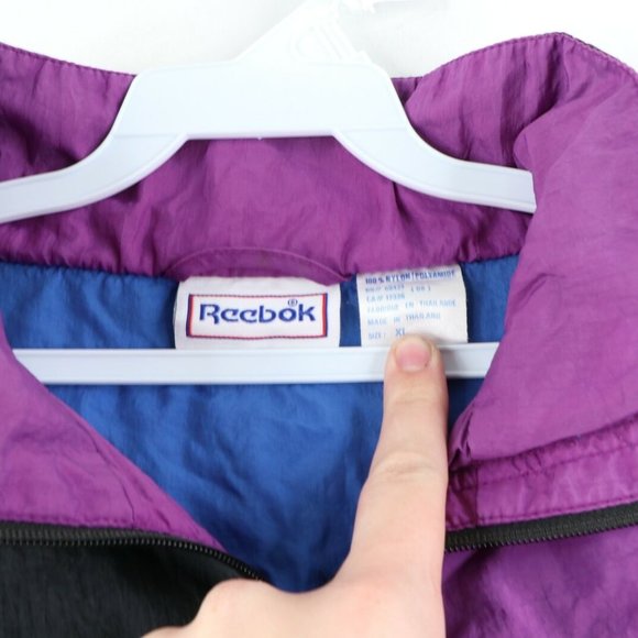 Vintage Reebok Hooded Nylon Packable Anorak Jacket - Picture 4 of 11